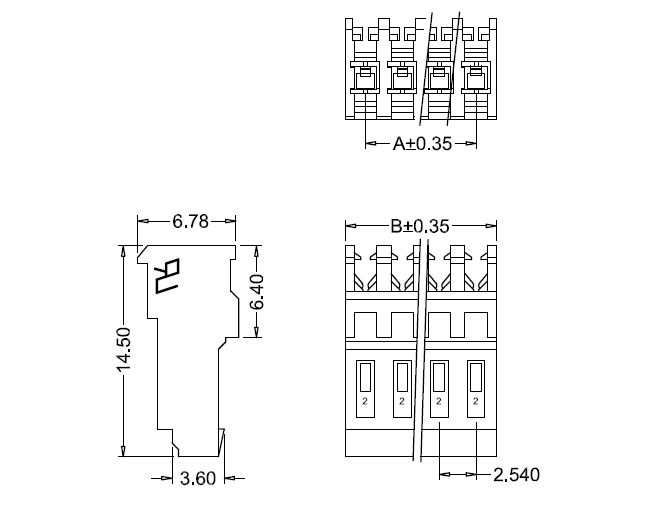 M2051R-N IDC dimensions M2051R-N IDC méretek
