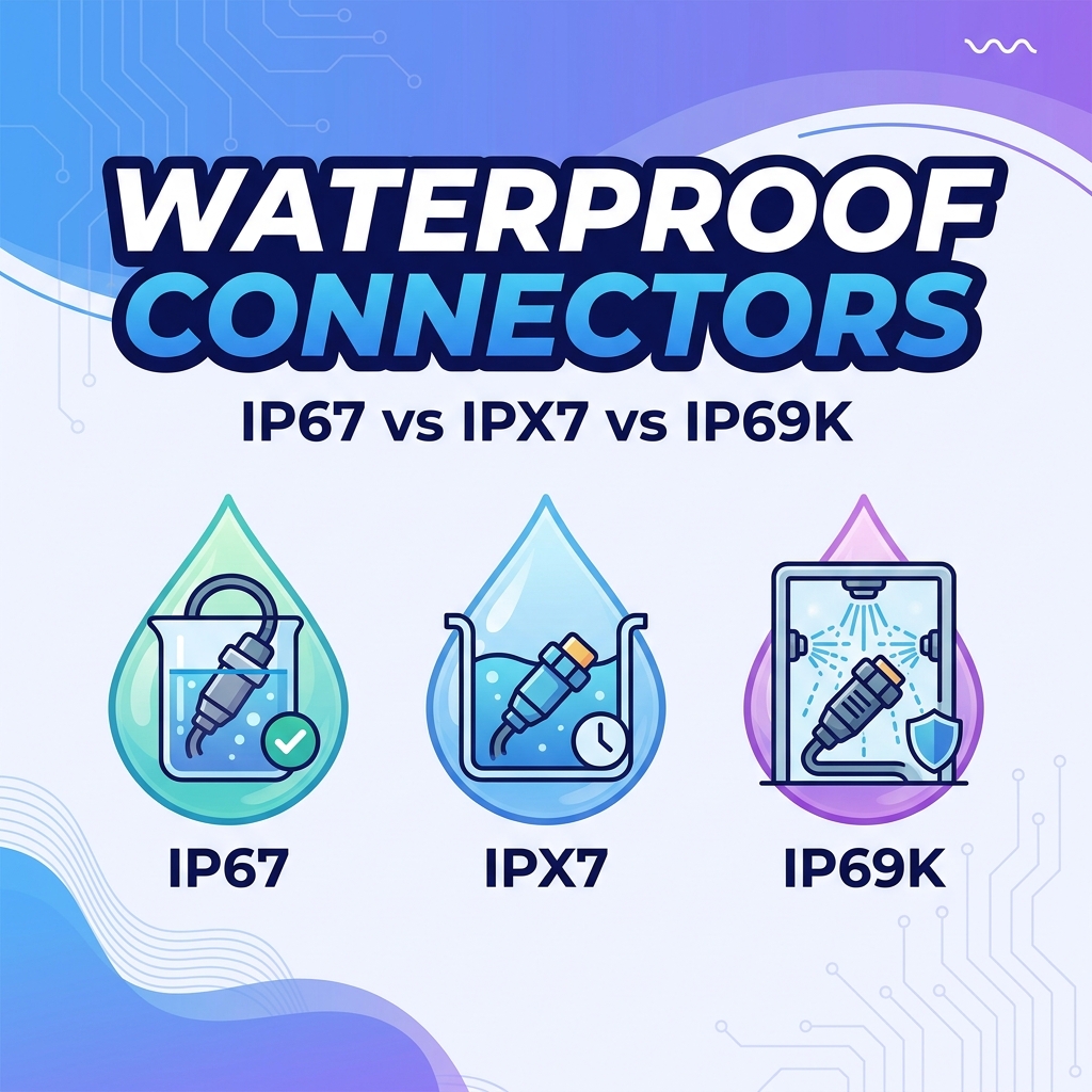 IP67 vs IPX7 vs IP69K vízálló csatlakozók: mi a különbség?