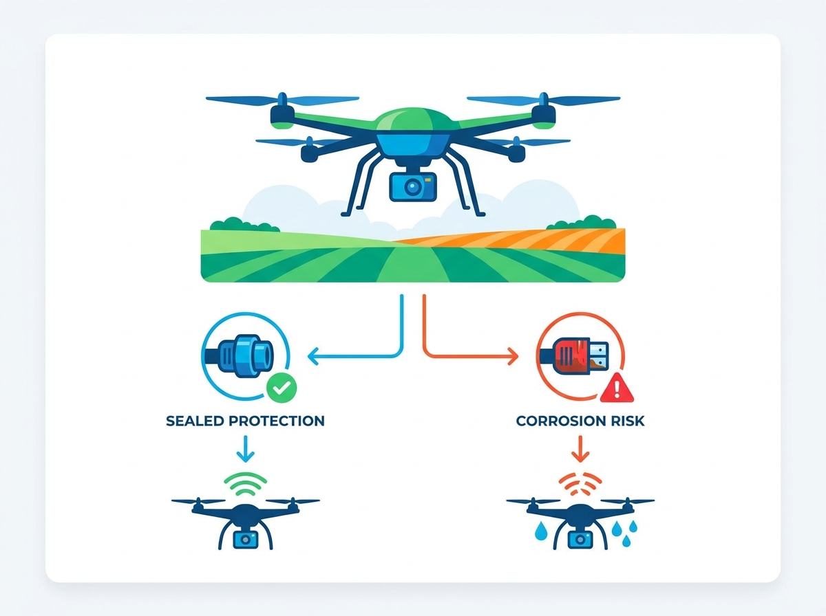 Vízálló csatlakozó mezőgazdasági UAV-okhoz